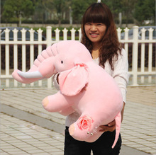 Большой милый слон, игрушка, новый креативный розовый слон, кукла, имитация слона, игрушка, подарок, около 70 см 2024 - купить недорого