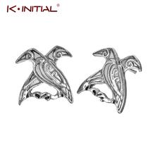 Kinitial Fashion Viking Double Bird Stud Earrings for Women Girls Retro Gold  Jewelry Cute Animal Bird Earring Gift 2024 - buy cheap