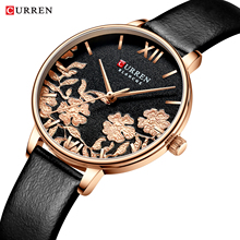 CURREN 2019 Women Watches Rome Dial Classic Flower Thin Leather Strap Quartz Wristwatch Watch Montre Femme For Ladies Girls Gift 2024 - compre barato