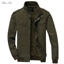 Men Jacket Plus Size M-6XL Military Army Green Jackets and Coats Autumn Washed Cotton Stand Collar Fashion Brand Clothing C1598 2024 - buy cheap