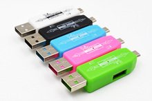 Lector de tarjetas USB 2 en 1, OTG, Micro USB, lector de tarjetas TF, SD para PC y teléfono 2024 - compra barato