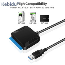 SATA USB3.0 адаптер кабель конвертер 22 pin USB 3,0 к SATA кабель для 2,5 дюймов 3,5 дюймов HDD SSD жесткий диск 2024 - купить недорого