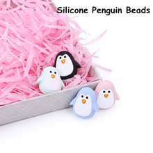 Chengkai 10pcs Silicone Penguin Teether Beads DIY Animal Baby Shower Teething Montessori Sensory Cartoon Jewelry Toy Bead 2024 - buy cheap