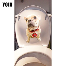 YOJA 14.2*23.3CM A Cocky Bulldog Funny Animal WC Decor Toilet Sticker Room Wall Decals T1-0312 2024 - buy cheap