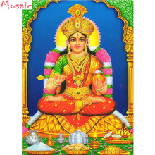 5D DIY Diamond Painting Cross Stitch kit square Diamond Embroidery Hindu Goddess Lakshmi Indian painting buddha religions decor 2024 - buy cheap