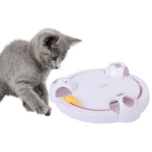 Transporte da gota gato interativo brinquedos de gato de estimação automático rotativa jogo de gato teaser placa ratos pegar brinquedo elétrico jogar exercício brinquedo 2024 - compre barato