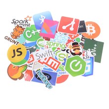 50Pcs New Bitcoin Programming Language APP Logo Cool Stickers for Laptop Car Stickers DIY Internet Java JS Php Html Cloud Docker 2024 - buy cheap