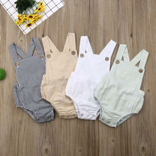 Summer Newborn Baby Girl Solid Ruffles Romper Button Backless Jumpsuit Baby Clothing 2024 - buy cheap