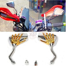 Universal Motorcycle All 10/8mm  Mirror Bolt  Gold Skull Hand Claw Rear-View Side Mirror For Street Sport Bike Chopper Cruiser 2024 - buy cheap