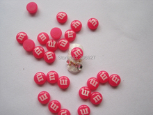 RC116-4 30pcs Cute Crystal Hot Pink Candy Shape Nail Resin Decoration Outlooking 2024 - buy cheap