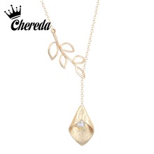 Chereda Bach Shell Gold Silver Necklace&Pendant Pearl Leaf Chain Necklaces Unique Girl Office Choker 2024 - buy cheap