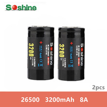 Soshine bateria recarregável original de 3.7v 3200mah, 2 peças, baterias de íons de lítio, célula de marca, mais vendidos 2024 - compre barato