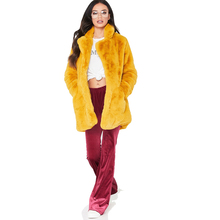 Women Winter Warm Fur Fluffy Cardigan Coats Yellow Plush Teddy Faux Fur Overcoats Loose Jumpers Mujer Outwear Plus Size 2024 - buy cheap