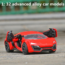 Jada 1: 32 modelos de carro de liga avançada, modelo de veículos supercarro lycan vermelho de alta simulação, diecast de metal, frete grátis 2024 - compre barato
