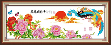 Phoenix play with peony cross stitch kit flower 18ct 14ct 11ct count printed canvas stitching embroidery DIY handmade needlework 2024 - buy cheap