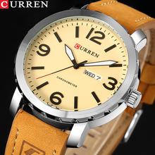 CURREN Simple Design Mens Classical Business Casual Weekly Display Wristwatches with Leather Strap relojes hombre 2024 - buy cheap