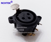 NCHTEK Black XLR Female Jack Chassis Gold 3Pin PCB Socket Angle connector ,free shipping/10PCS 2024 - buy cheap
