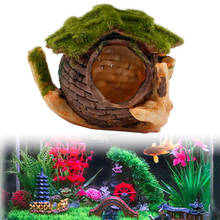 Aquarium Fish Tank Ornament Decor Broken Resin Fish Hide With Artificial Moss House Landscape Decoration C42 2024 - buy cheap