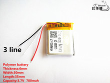 Bateria de íon de lítio/li-ion 5 tamanhos, boa qualidade 3.7v, 700mah, 603035 polímero para brinquedo, power bank, gps, mp3,mp4 2024 - compre barato