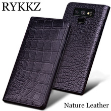RYKKZ Genuine Leather Flip Cover For Samsung Galaxy Note 9 Phone Case For Samsung Galaxy Note 9 Leather Case Free Shipping 2024 - buy cheap