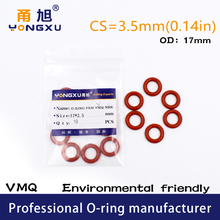 10PC/Lot Red Silicon O-ring Silicone/VMQ CS3.5mm Thickness OD17*3.5mm O Ring Seal Rubber Gasket ORing Waterproof Strip Washer 2024 - buy cheap