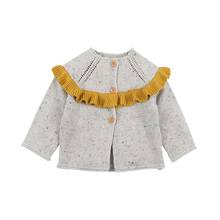 Suéter feminino para bebês recém-nascidos, blusa casual para crianças pequenas, manga longa em malha, inverno 2019 2024 - compre barato