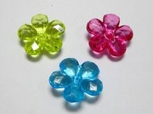 50 Mixed Colour Transparent Acrylic Flower Beads 22mm Center Drilled Flower fashion DIY Accessories 2024 - buy cheap