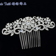 Fashion Hair Accessories Rhinestone Crystal Flower Hair Comb for Wedding Bridesmaid Bridal  CO1448R 2024 - buy cheap