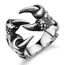 Fashion Accessories Punk Chrome Jewelry Titanium Steel Dragon Claw Heart Party Rings for Men 2024 - buy cheap