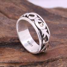 Anel de giro feito à mão 925 prata anel de giro boa sorte tailândia anel de prata esterlina vintage 2024 - compre barato