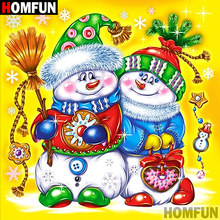 HOMFUN Diy Full Square Round Drill 5D Diamond Painting Cross Stitch Diamond Embroidery "Christmas snowman"Home Decor Gift A08656 2024 - buy cheap