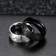 8 мм черное кольцо из нержавеющей стали для мужчин обручальные ленты саржевое крутое Винтажное кольцо 2024 - купить недорого