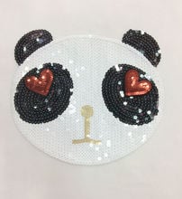 Acessórios de costura bordado panda love apliques para vestuário 2024 - compre barato