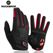 ROCKBROS-guantes de ciclismo a prueba de viento para pantalla táctil, protectores de manos con almohadilla de GEL para bicicleta de montaña, a prueba de golpes, con dedos grandes, Otoño e Invierno 2024 - compra barato