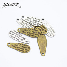 YuenZ 20pcs 2 colour Antique bronze letter Pendant Alloy DIY Fashion charm Bracelet Necklace Jewelry Accessories 24*10mm S243 2024 - buy cheap