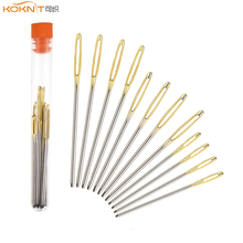 KOKNIT 12pcs/lot Large Eye Needles Blunt Gold Tail Stainless Steel Wool Sewing Embroidery Tapestry 5.2-7cm Sewing Needles Tool 2024 - buy cheap