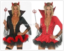 FREE SHIPPING Halloween Sexy Womens Little Red Devil Tube Fancy Dress Costume Outfit 8-16 2024 - buy cheap