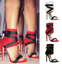 Carpaton Fashion Black Open Toe High Heel Sandal Woman Sexy Ankle Strap Thin Heels Gladiator Shoes 2019 Cutouts Dress Shoe 2024 - buy cheap