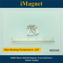 N00260 50pcs N48H Block  Rare Earth Neodymium Magnet,9.1x1.6x0.9mm,Cuboid Ndfeb Magnet ,Magnet for decoration,Fridge Magnet 2024 - buy cheap