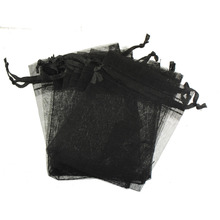 Jewelery Display Bags Packaging Decorations Pack Wedding Party Gifts Bracelets Bead Black Organza Drawstring Lucency 7*9cm 30pcs 2024 - buy cheap
