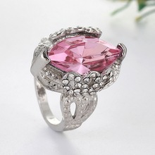 Женское большое кольцо с розовым камнем Anillos, богемное винтажное ювелирное изделие, свадебные кольца для женщин Z3X776 2024 - купить недорого
