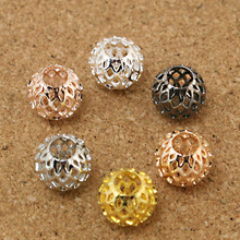 9x10mm 6pcs Big Hole Beads Mesh Net Beads Loose Spacer Metal Beads Fit Jewelry Making European Bracelet Charms DIY 2024 - buy cheap