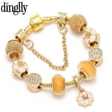 DINGLLY Fashion Gold Beaded Bracelets For Woman Crystal Beads Love Friendship Charm Fine Bracelet Fit Men Women Jewelry Gifts 2024 - buy cheap
