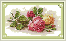 Colorful Rose Flower Cross Stitch Kits 14CT White Canvas 11CT Accurate Printed Embroidery DIY Handmade Needle Work Home Decor 2024 - buy cheap