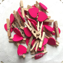 25 pieces Mini Pegs Fuchsia Peach Heart Craft Wedding Decoration Mother's Day Banner Clips Clothespins Pegs Of Heart Baby Shower 2024 - buy cheap