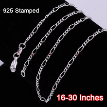 Corrente de colar figaro 925, lote de 16-30 polegadas com 20 peças, descobertas de prata esterlina, acessórios de joias diy para mulheres 2024 - compre barato