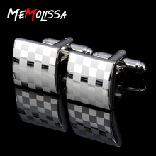 MMS New Arrival Fashion Letter Cufflinks Laser Square Cuff Links Men Shirt Charm Copper Cufflinks Wholesale 2024 - buy cheap