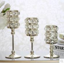 fashion 3pcs/set silver plated crystal candle holder wedding decoration candlestick crystal candelabra for home decoration ZT093 2024 - buy cheap