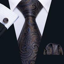 Corbatas para hombre, gemelos de seda Floral, corbata de Cachemira gris, conjunto de corbata de cuello de 8cm para boda, regalo para hombre, N-5163 de Jedi. Wang 2024 - compra barato