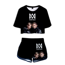 Marcus and Martinus 3D Print 2 Piece Set Women Summer Suit Conjunto Feminino Crop Top and Shorts Two Piece Outfits Matching Sets 2024 - buy cheap